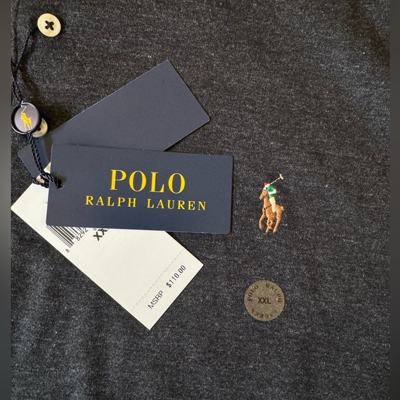 *NEW WITH TAGS* GREY CHAMBRAY 100% COTTON POLO BY RALPH LAUREN Size XXL - Picture 3 of 9